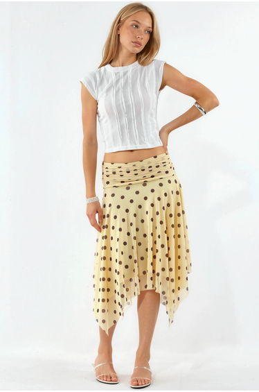 Ruched A-Line Midi Skirt
