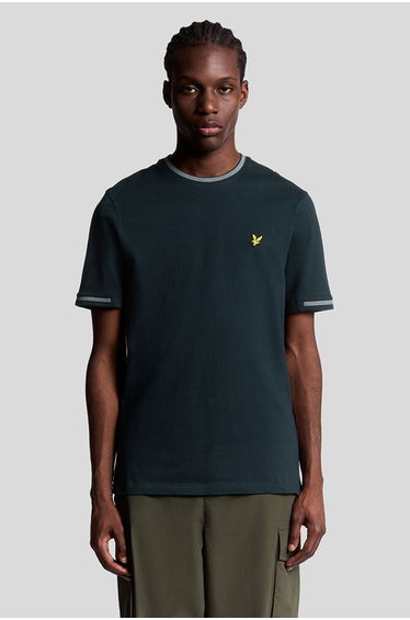 Birdseye Half Tipped T-shirt Dark Navy/ Ash Lilac