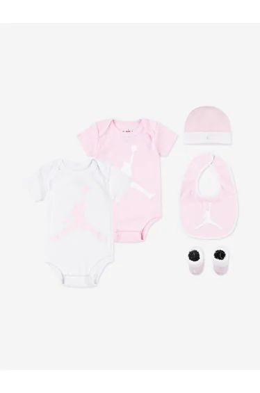 Jordan Baby Girls 5 Piece Bodysuit Set in Pink