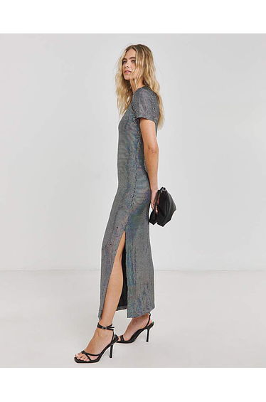 Irredescent Foil Midi Dress
