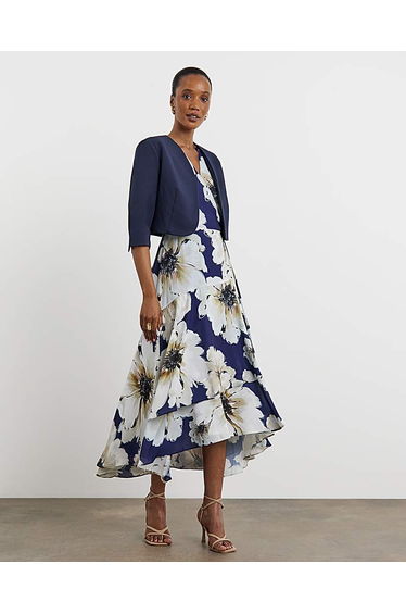 Joanna Hope Navy Cropped Jacket