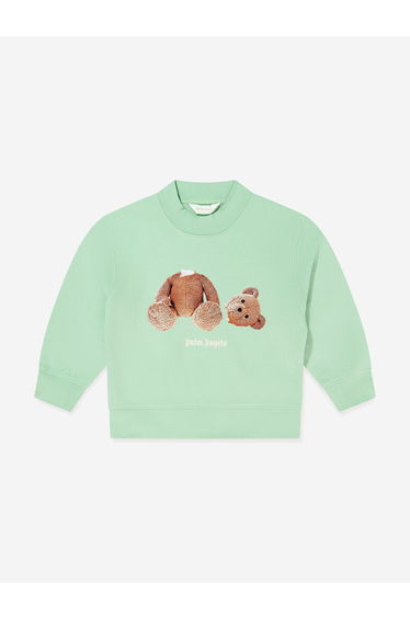 Palm Angels Boys Bear Sweatshirt in Green