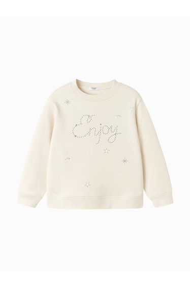 Girls' Sweatshirt with Embellished Front