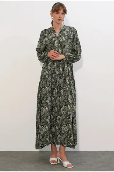 BDART Patterned V-Neck Maxi Dress