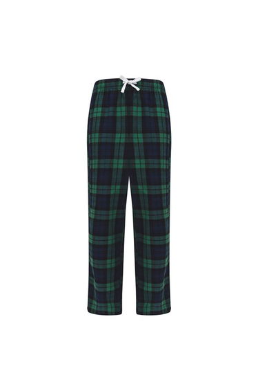 SF Minni Childrens/Kids Tartan Lounge Pants - Navy/Green Check