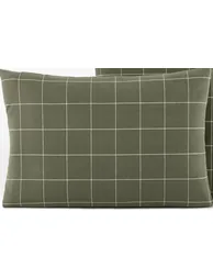 Charlie Khaki Checked 100% Cotton Flannel Pillowcase