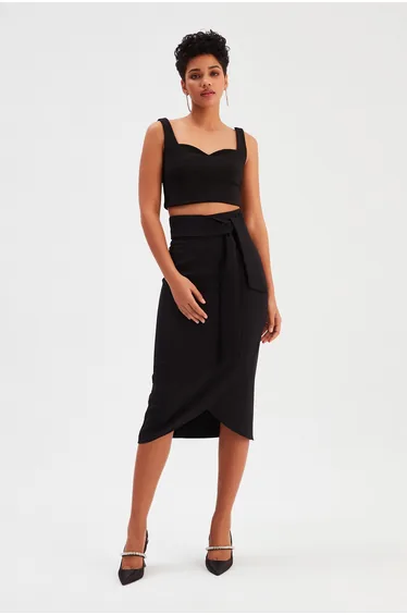 Belted Pencil Skirt