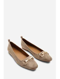 حذاء باليه وير از ذات فروم باللون البني - 4