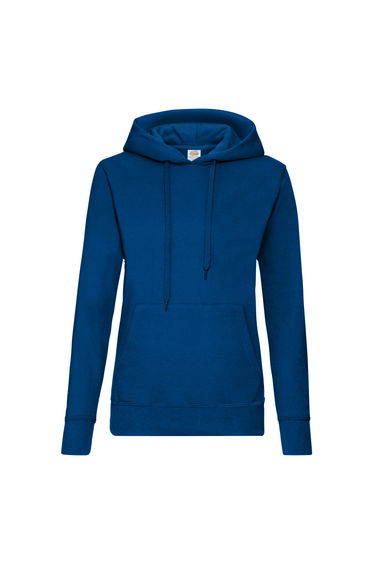 Fruit Of The Loom Ladies Lady Fit Hooded Sweatshirt / Hoodie - Navy