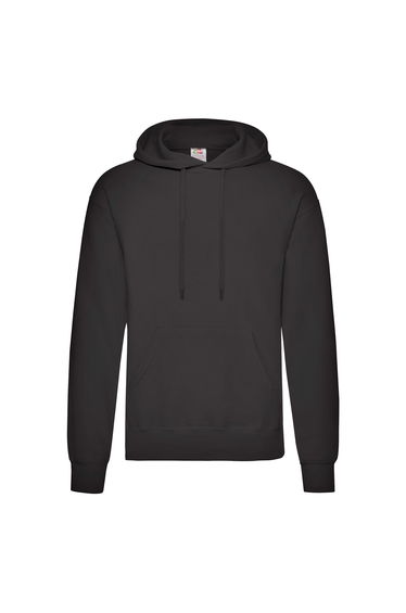 Fruit of the Loom Adults Classic Hooded Sweatshirt - Black