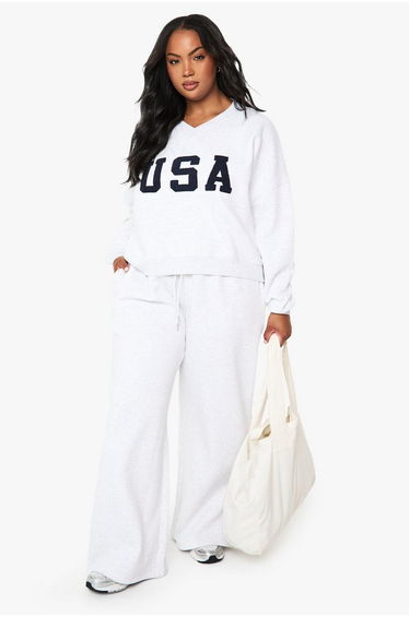 Plus Wide Leg Joggers