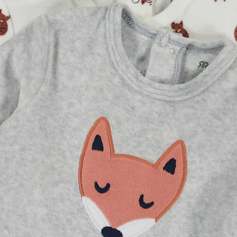 مجموعة بيجاما مخمل عدد 2 ، لعمر 1 شهر - 4 سنوات - 4