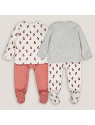 مجموعة بيجاما مخمل عدد 2 ، لعمر 1 شهر - 4 سنوات - 3