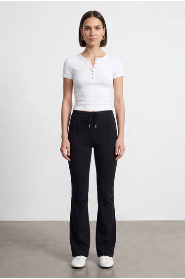DILVIN Slim Fit Crop Jersey Blouse