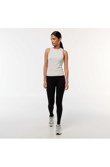 Seamless ribbed stretch knit fabric BLACK
