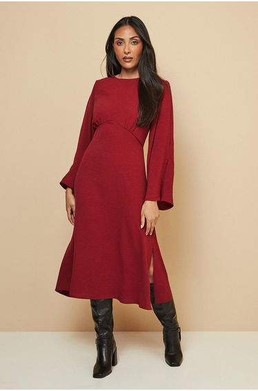 Petite Woven Flared Sleeve Midaxi