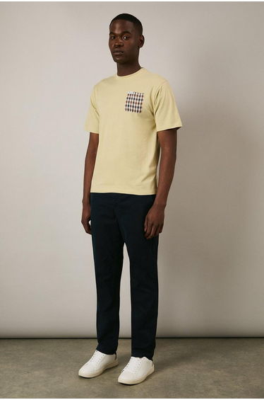 Club Check Pocket T Shirt Beige