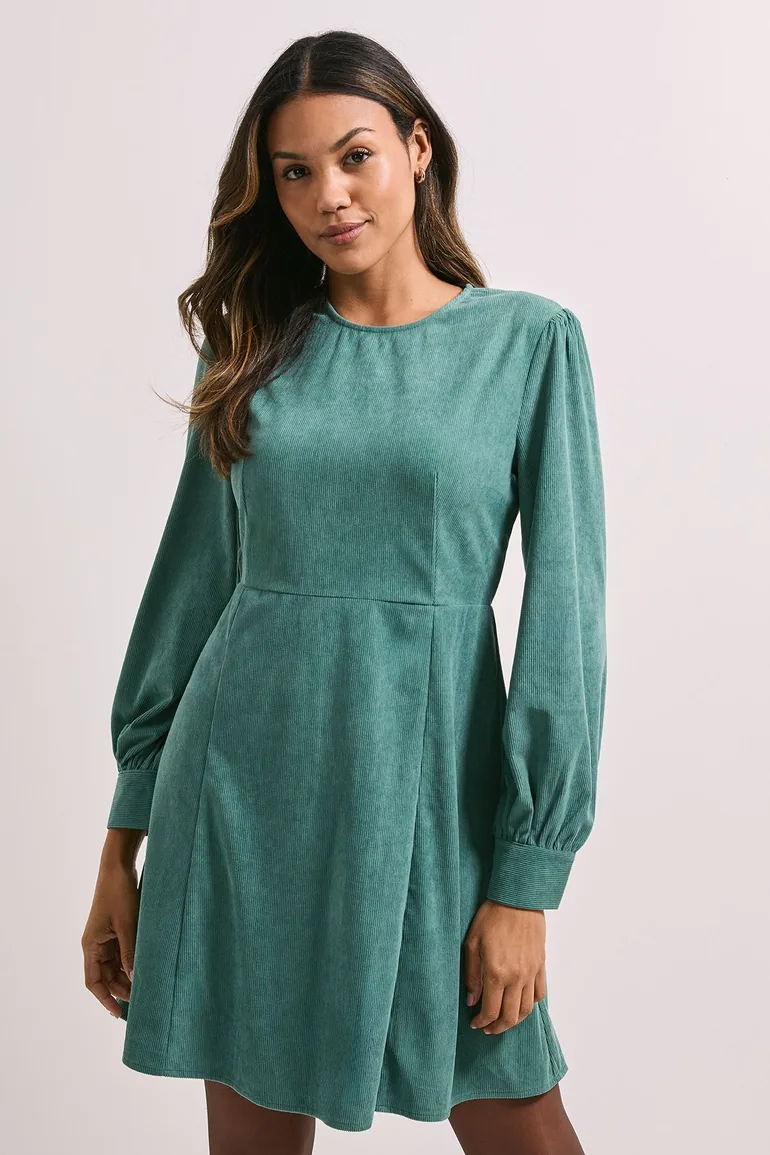Seam Detail Cord Mini Dress Dorothy Perkins Green : Party Dresses :  VogaCloset Oman