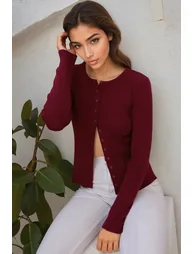 Buttoned Basic Cardigan - 5