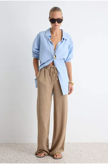 Vizon Wide Leg Stretchy Knitted Trousers