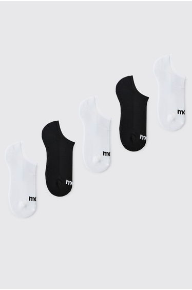 5 Pack Man Dot Half Terry Trainer Socks - multi