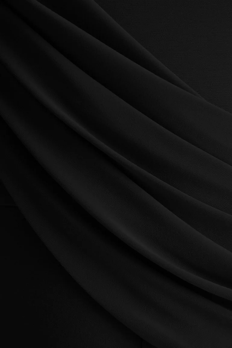 Labina | Black Plunge-Neck Jumpsuit With Cape-Sleeves - 5