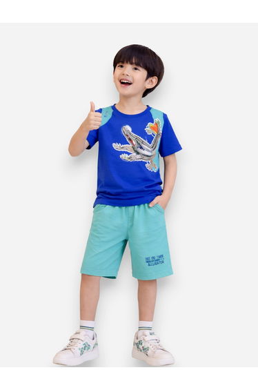 Boys Crocodile Graphic T-Shirt and Shorts Set