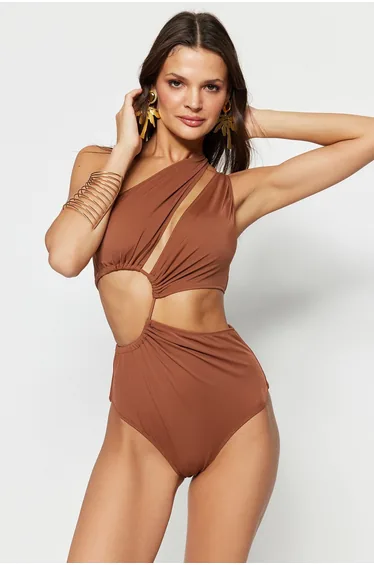 Swimsuit - Brown - Plain