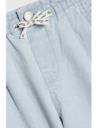 Girls Blue Wide Leg Bow Jeans - 1