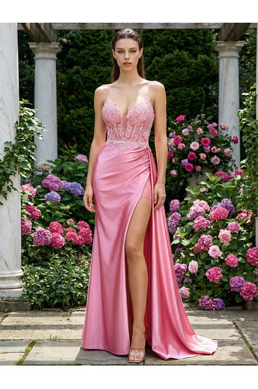 Leely Women's Elegant Spaghetti Straps Sleeveless Prom Dress
