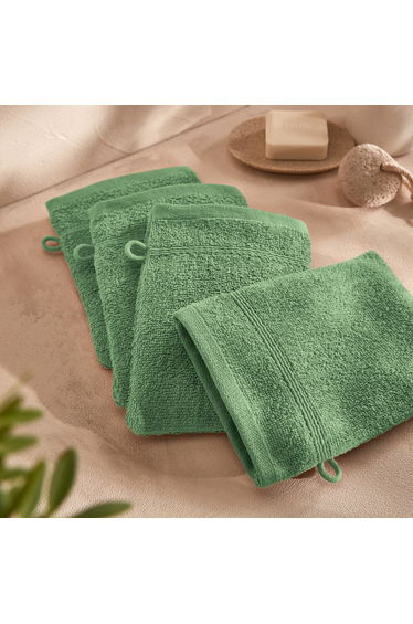 Set of 4 Zavara 100% Cotton Terry Supersoft Wash Mitts