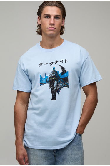 Oversized Batman License Print T-Shirt - blue