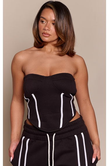 Shape Black Corset Sweat Top