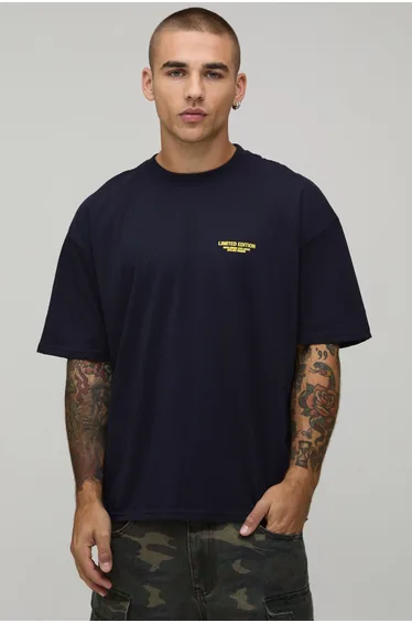 Navy Oversized Boxy Limited Edition T-Shirt - navy