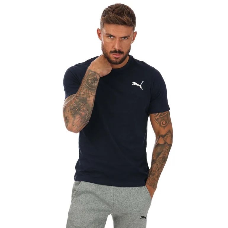 Men's Puma Small Logo T-Shirt in Blue - 1