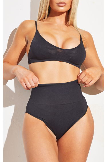 Black Shapewear High Waist Control Brief