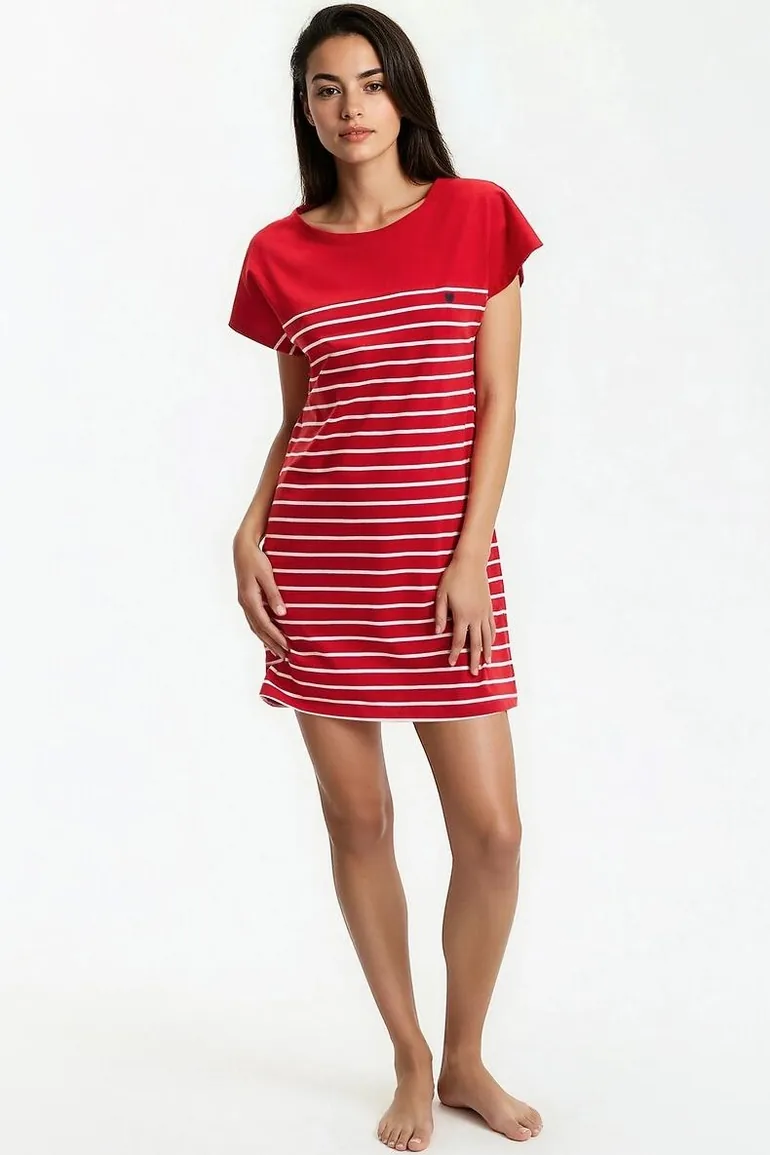 Striped Short Sleeve Nightshirt
