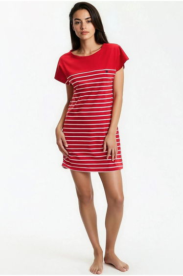 Striped Short Sleeve Nightshirt