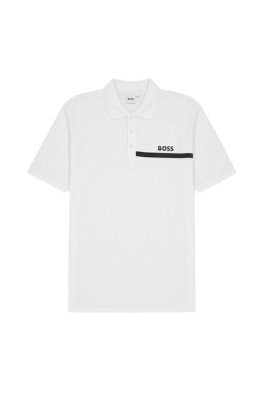Boss Mens Regular Short-Sleeved Polo Shirt - White