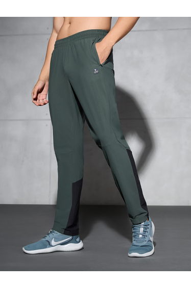 Men Green Straight Fit Track Pants
