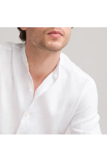 قميص كتان بأكمام طويلة