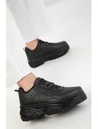 Black-Black Women's Sneakers - 2