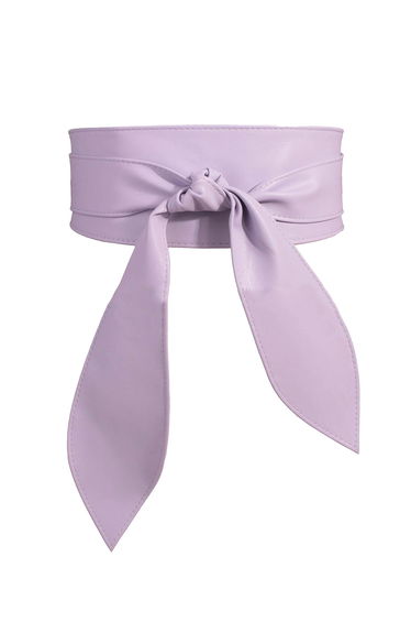 Faux Leather Tie Knot Corset Belt in Lilac