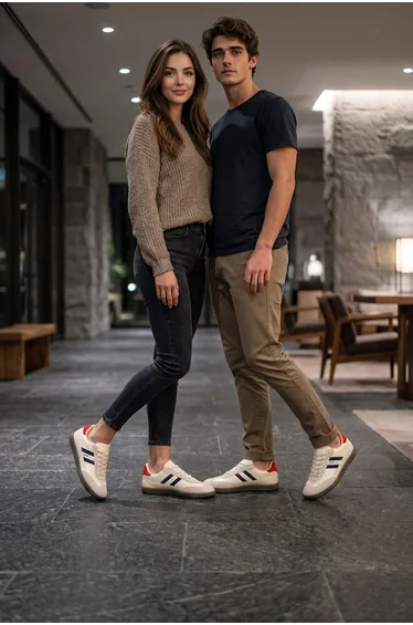 DS Satry Beige Navy Unisex Sneaker