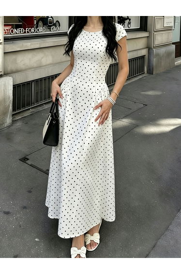 Ladies' polka dot printed dress