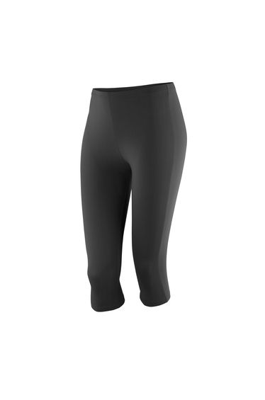 Spiro Womens/Ladies Impact Softex Breathable Capri Pants - Black