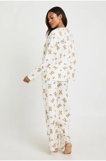 بيجامة بوهو باللون الكريمي - للمقاسات الكبيرة