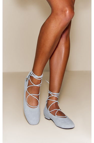 Powder Blue Faux Suede Ballet Flat
