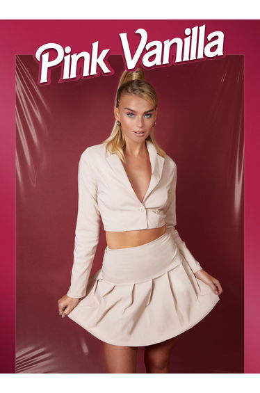 Bengaline Pleated Mini Skirt