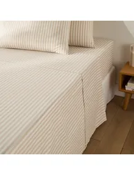 شرشف سرير قطن - بيج - 1